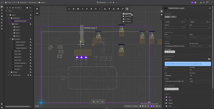 FleetEngine Editor – DXF & Background Import